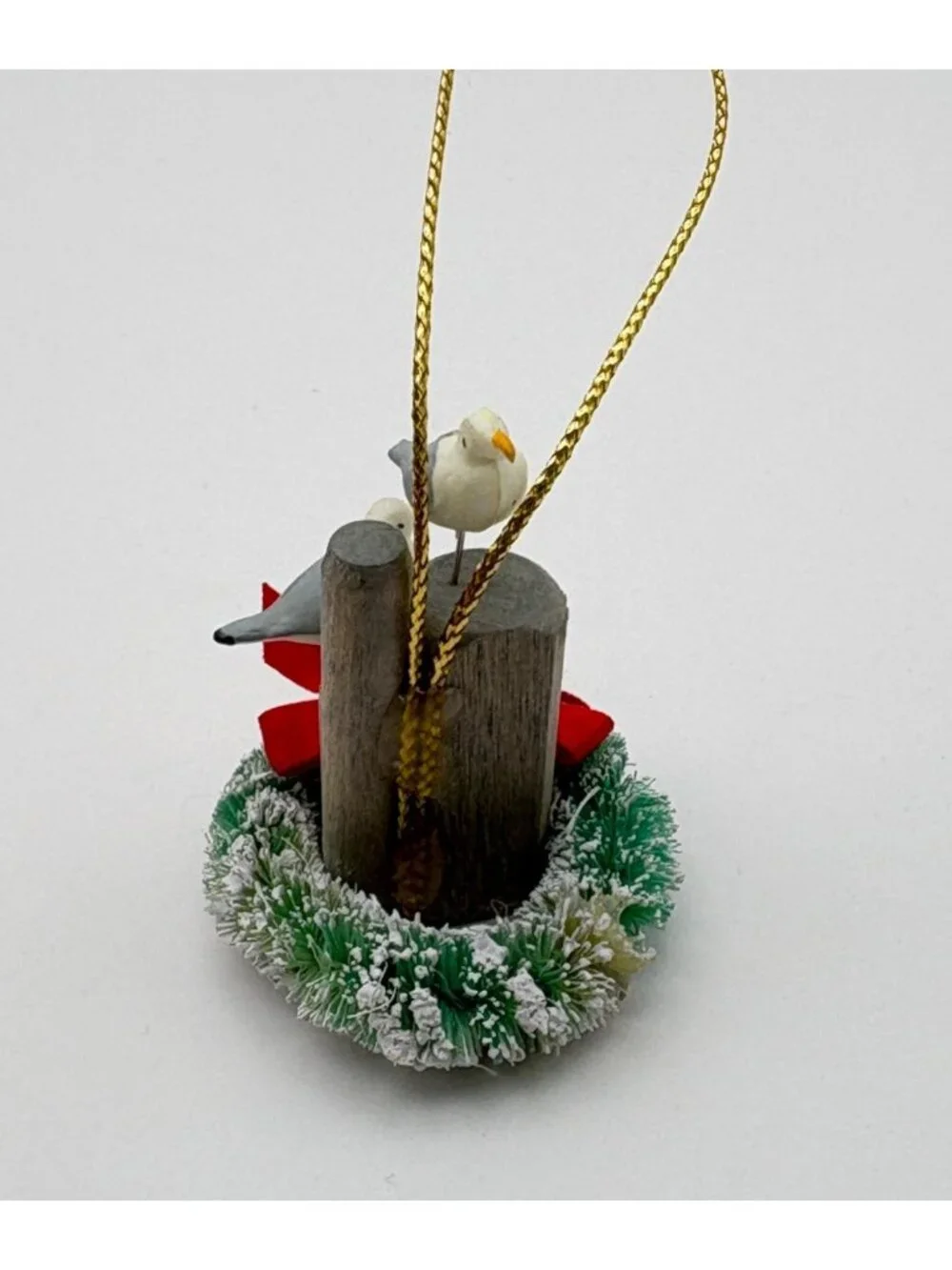 Coastal Seagulls Christmas Ornament Bird Nature Lovers Gift Rustic Beach Vintage